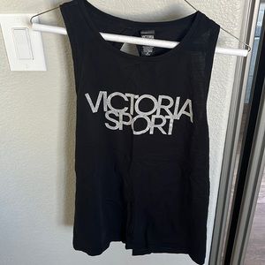 Black Victoria Sport open back tank